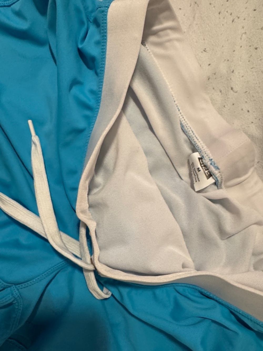 Fila Bright Turquoise Blue Men’s Swim Trunks with White Waistband - Picture 2 of 4